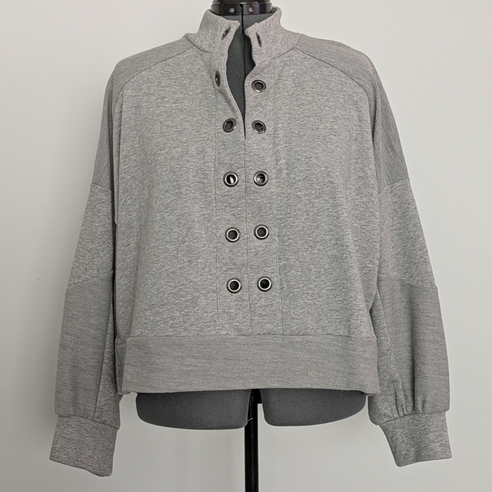 Gray Button-Up SweatshirtBundle 2+ items and save! Open to Offers